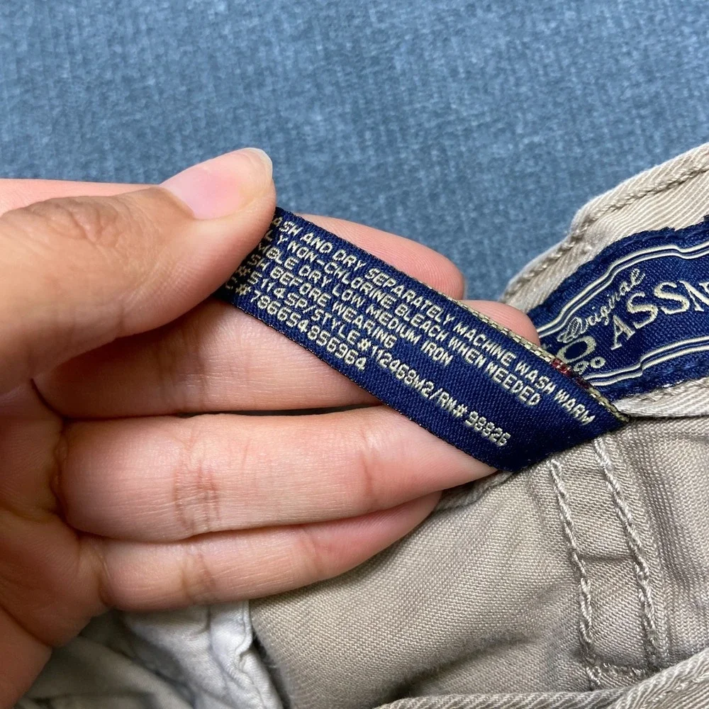 U.S. Polo Assn Cargo Shorts Mens 36 Khaki Cotton Flat Front Slash Pockets Hiking
